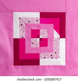 Patchwork, Quilt. Block Of Strips In Pink Tones