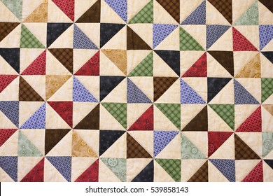 Patchwork quilt. Part of patchwork quilt as background. Flower print. Color blanket in style patchwork. Color blanket. Handmade. - Shutterstock ID 539858143