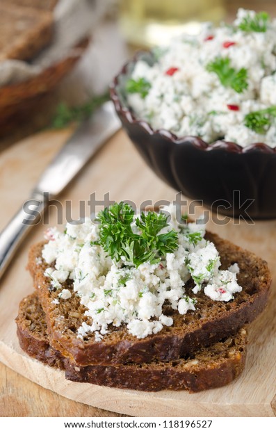 Pate Cottage Cheese Herbs Chili Peppers Stock Photo Edit Now