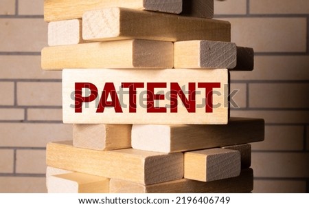 PATENT word made with wooden blocks