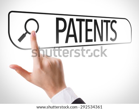 Patents written in search bar on virtual screen