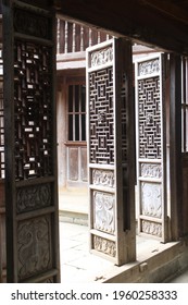 Patern In Door And Stone Carving At The Vuong's House, Ha Giang Province, Vietnam