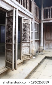 Patern In Door And Stone Carving At The Vuong's House, Ha Giang Province, Vietnam