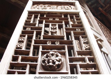 Patern In Door And Stone Carving At The Vuong's House, Ha Giang Province, Vietnam