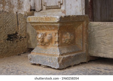 Patern In Door And Stone Carving At The Vuong's House, Ha Giang Province, Vietnam