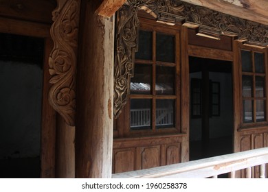 Patern In Door And Stone Carving At The Vuong's House, Ha Giang Province, Vietnam