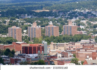 Paterson, NJ - August 25 2019: Cityscape View Of Downtown Paterson From Garret Mountain Reservation