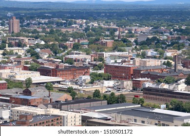 Paterson, NJ - August 25 2019: Cityscape View Of Downtown Paterson From Garret Mountain Reservation