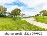 Path of the Allee Stella Maris at the Pointe des Minimes in La Rochelle, France