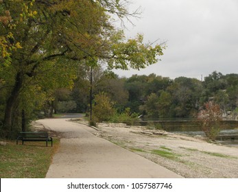 Path Along San Gabriel River At Blue Hole Park In Georgetown, Texas