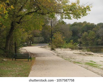 Path Along San Gabriel River At Blue Hole Park In Georgetown, Texas