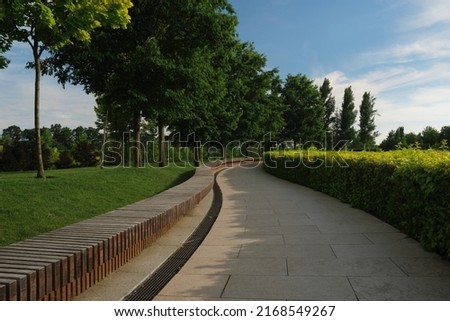 path and bench in the park