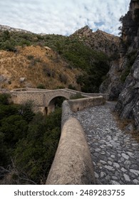 Path to the bridge over the gorge
