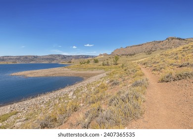The path to the Dillon Pinnacles with the Blue Mesa Basin in the Curecanti National Recreation Area
