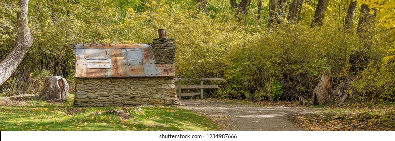 A Path Ending At An Old Historic Chinese Workers Hut From The Gold Rush Days In Arrowtown New Zealand