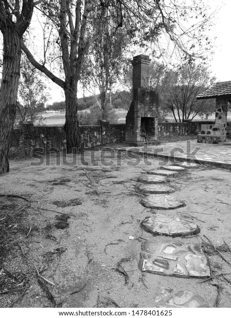 Path Historical Building Old Ruins Black Stock Photo Edit Now