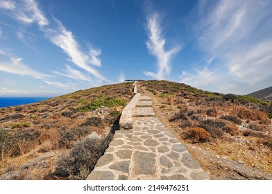 Path to Homer tomb in Ios island, Greece