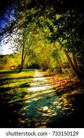 Path Leading From A Parking Lot To The Ohio And Erie Canal Towpath Trail In Peninsula Ohio