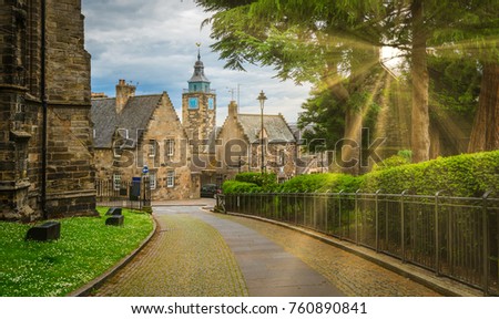 Path leading to Stirling old town, Scotland.