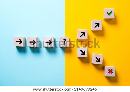 path leads to decision which changes the path in two directions