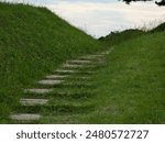 A path on the grass in the park