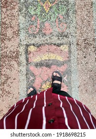 The path is patterned with very unique ethnic pictures that makes the spirit to walk