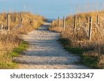 Path to sand beach in Isle of Palms, South Carolina.