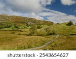 Path through the fields in Little Langdale in the Lake District, Cumbria