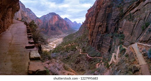 The Path Up To The Top Of The Amazing Angel's Landing In Zion National Park, The Best Hike In The US