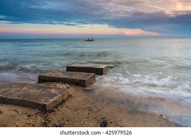 The Path To Unknown Territory At Princess Beach, Malacca, Soft Focus Due To Long Exposure