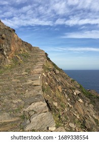 Path Uphill Towards The Horizon On The Sea