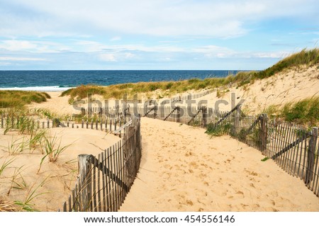 Path way to the beach at Cape Cod, Massachusetts, USA. 