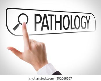 Pathology written in search bar on virtual screen