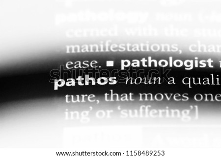 pathos word in a dictionary. pathos concept.