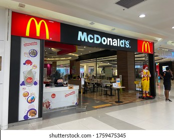 Pathum Thani, Thailand 19/06/2020: McDonald's, the largest fast food restaurant in the world.  Today, McDonald's has over 30,000 branches in 121 countries around the world, including Thailand.