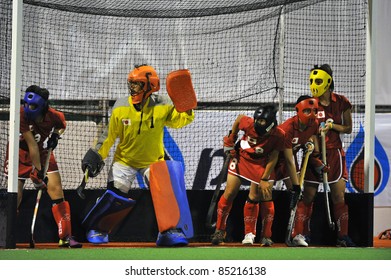 PATHUM THANI THAILAND-SEP20:Kanamei Shi Risako(GK)during In Ptt Grils Asia Cup 2011(U18),Jap(R) Vs Kor(B) At Commemoration Of Queen Sirikit Sports Stadium On Sep20,2011 In Pathum Thani Thai