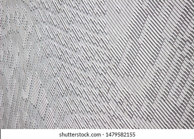 Pathum Wan District,Phloen Chit Road,Bangkok,Thailand On March 16,2019:close Up The Wall Of Central Embassy Building.Aluminium Tiles Wrap The Structure At Variant Angles.