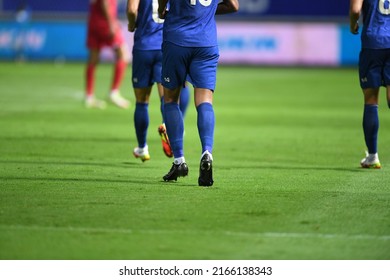 Pathumthani -Thailand-31May2022:Leg Of Teerasil Dangda #10 Player Of Thailand During Friendly Match Between Thailand Against Bahrain At Bg Stadium,thailand