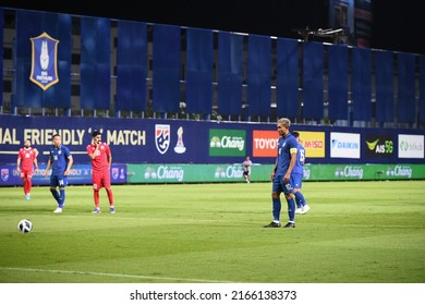 Pathumthani -Thailand-31May2022:Leg Of Teerasil Dangda #10 Player Of Thailand During Friendly Match Between Thailand Against Bahrain At Bg Stadium,thailand