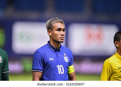 Pathumthani -Thailand-31May2022:Teerasil Dangda #10 Player Of Thailand During Friendly Match Between Thailand Against Bahrain At Bg Stadium,thailand