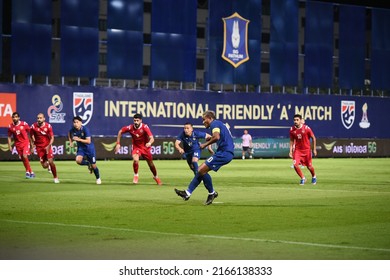 Pathumthani -Thailand-31May2022:Teerasil Dangda #10 Player Of Thailand During Friendly Match Between Thailand Against Bahrain At Bg Stadium,thailand