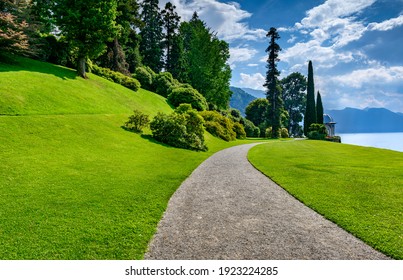 A Pathway In The Beautiful Bellagio Gardens Along Lake Como In Italy
