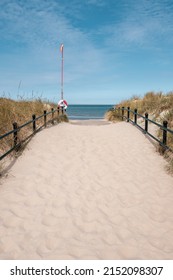 Pathway To A Beautiful White Sand Beach In Skåne, Sweden.