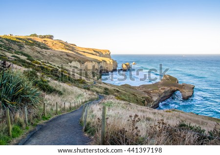 Pathway down to the Tunnel Beach which is located at Dunedin,New Zealand