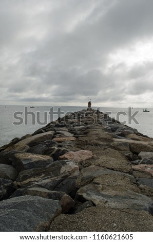 Pathway madeup of stone at beach