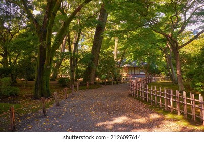 The Pathway To The Old Oribe-do Tea House In The Ofukemaru Gardens At Nagoya Castle. Nagoya. Japan