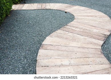 Pathway S Curve With Tree In Park.