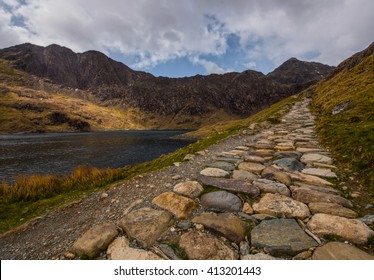 Pathway To Snowdon Mountain In Snowdonia Park Wales 