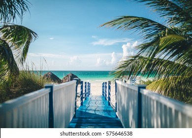 Pathway To A Tropical Beach Resort