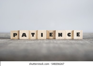 PATIENCE Word Made With Building Blocks